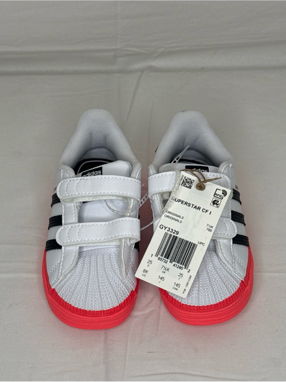 Adidas Superstar  "Paint Drip-White Turbo Toddler Sz. 8 NWOB